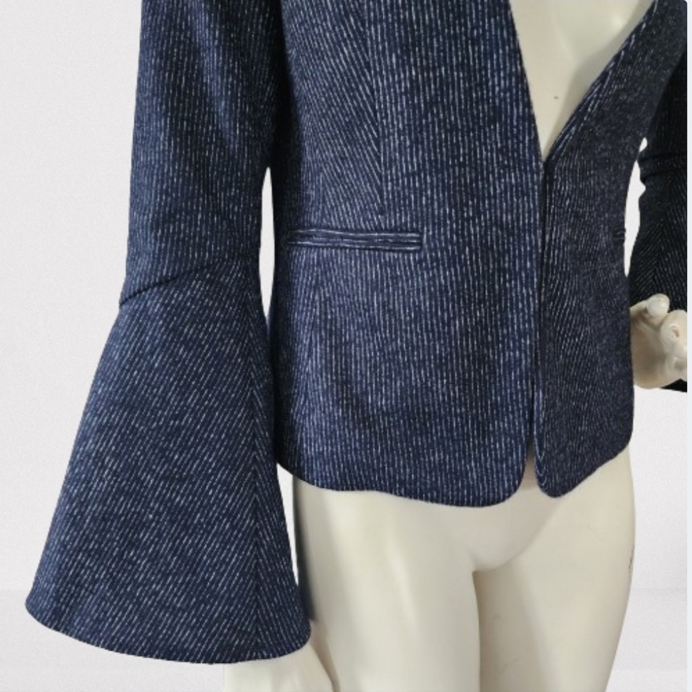 Cartonnier Anthropologie Jacket Womens 2 Navy Stripe Blazer - Picture 2 of 9